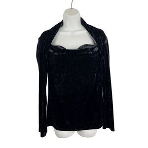 Contemporaine Simons Square Neck Velvet Top Women's Size M